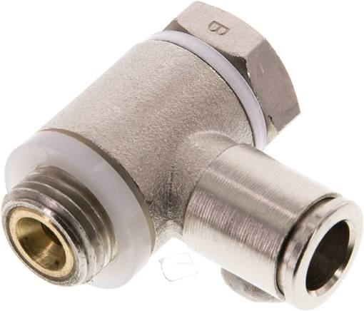 Winkel-Drosselrückschlagventil G 1/4"-8mm,abluftregelnd (Standard), Messing, Eco