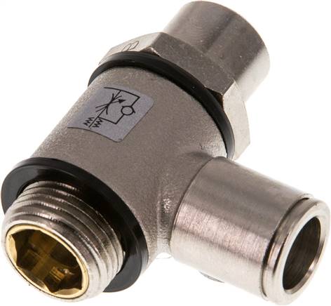 Winkel-Drosselrückschlagventil G 3/8"-10mm,abluftregelnd (Standard), Messing, Eco