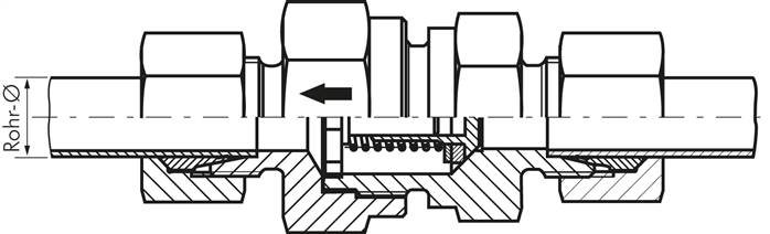 Hydraulik-Rückschlagventil 18 L (M26x1,5), Stahl verzinkt