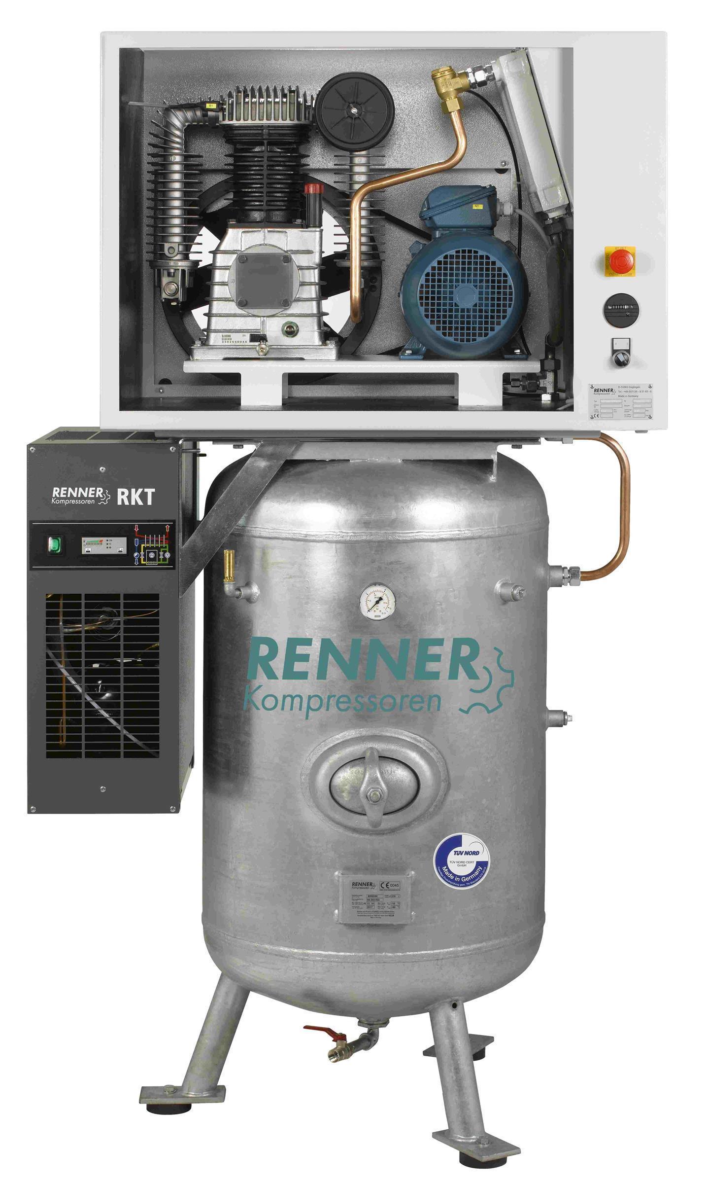 RENNER RIKO H 960/270 ST-S-KT Industrie-Kolbenkomp. 15 bar - Kältetrockner, Behälter