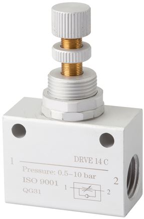 Block-Drosselrückschlagventil, G 1/2", Kompakt