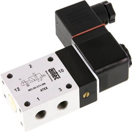 3/2-Wege Magnetventil, G 1/8", Federrückstellung (NO), 24 V= (ATEX), NW6, Versorgung aus eigensicheren Stromkreisen