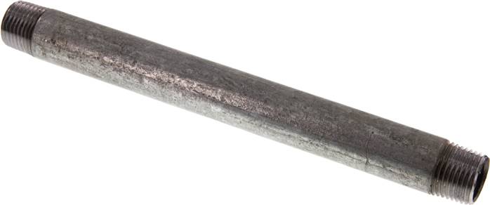 Rohrdoppelnippel R 1/2"-200mm, Stahlrohr ST 37 verzinkt