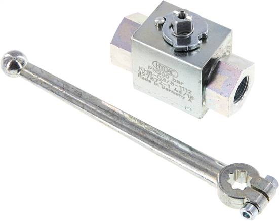 Hochdruck-Kugelhahn, Stahl, G 3/8", 0 bis 500bar