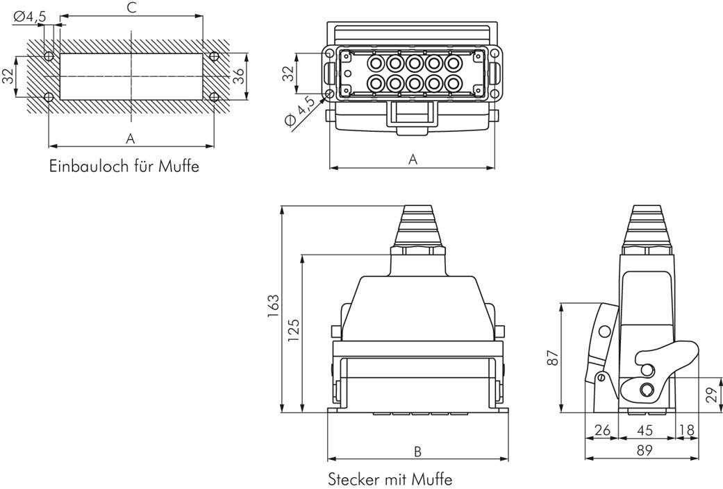 Mehrfachkupplung 14x 6mm Schl.,komplett Stecker & Muffe