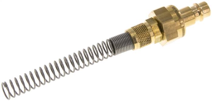 Kupplungsstecker (NW7,2) 8x6mm Schlauch m. Knickschutz, beidseitig absperrend