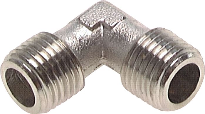 90°-Winkel R 1/4" (AG), Messing vernickelt
