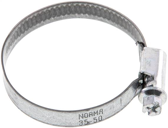 9mm Schlauchschelle 35 - 50mm, Stahl verzinkt (W1) (NORMA)