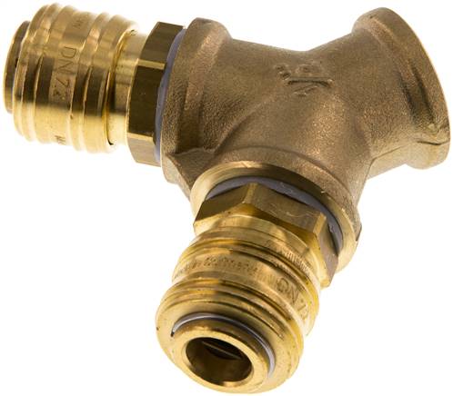 2-fach-Luftweiche mit Schnellkupplungen, G 1/2" (IG)