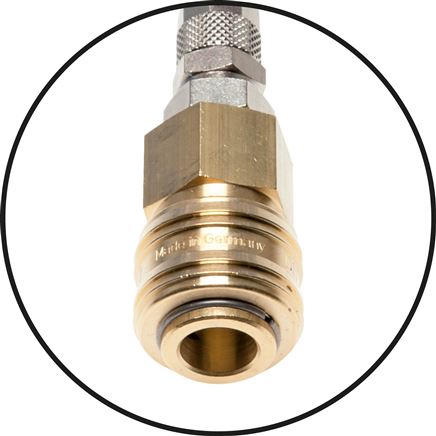 PUR-Spiralschlauch 12 x 8mm m. Kupplung, 3,0mtr. Arbeitslänge, NW 7,2