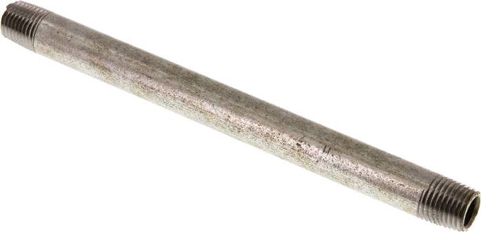 Rohrdoppelnippel R 1/4"-150mm, Stahlrohr ST 37 verzinkt