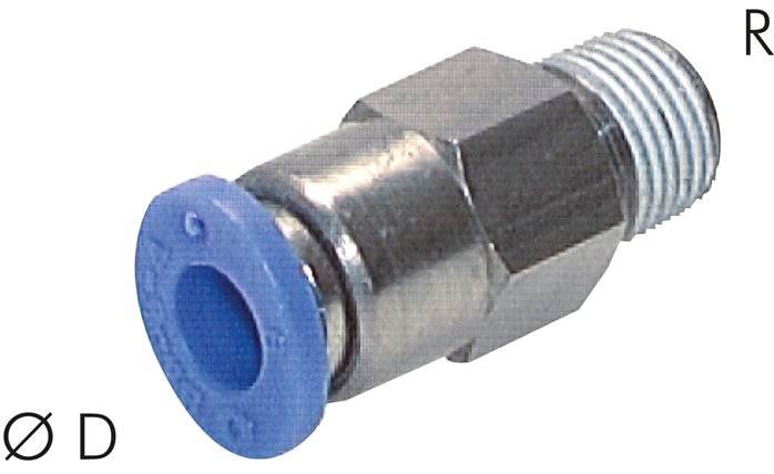 Steckanschluss, selbstabsperrend R 1/4"-6mm, IQS-Standard