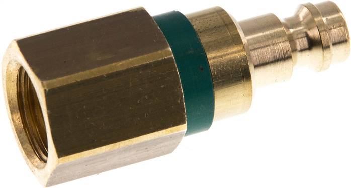 Kupplungsstecker (NW5) G 1/4"(IG), Messing, grün