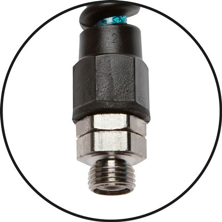 PUR-Spiralschlauch G 3/8"-12 x 8 mm, 6,0 mtr. Arbeitslänge, Di 23mm