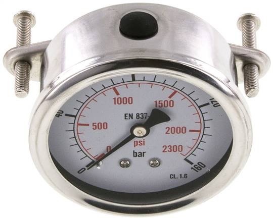 Glycerin-Einbaumanometer, 3kt-Frontring, 63mm, 0 - 160 bar -Eco-Line