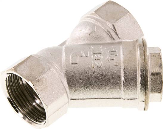 Schmutzfänger G 1-1/4", -0,99 bis 20bar, Messing vernickelt