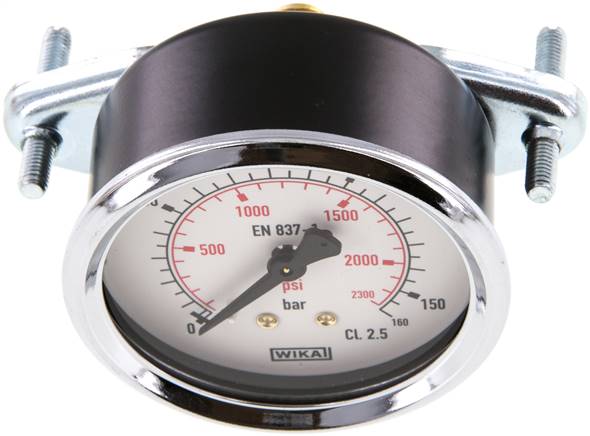 Einbaumanometer, 3-kant-Frontring, 63mm, 0 - 160 bar