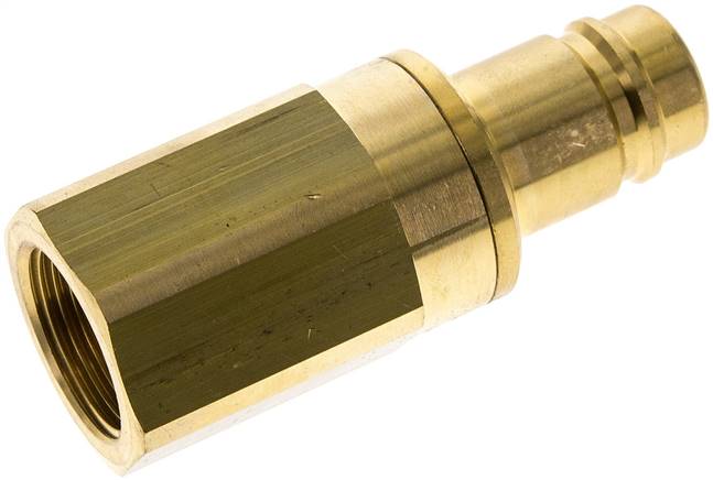 Kupplungsstecker (NW15) G 3/4"(IG), Messing, beidseitig absperrend