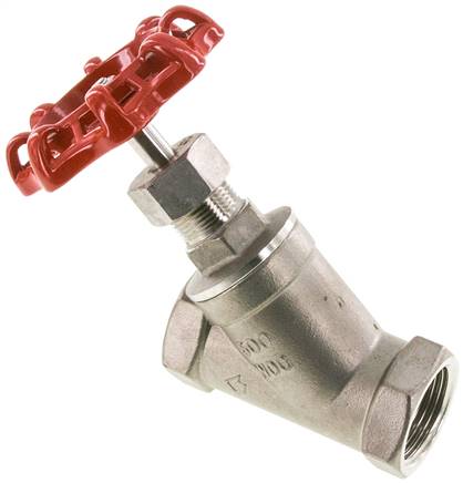 Schrägsitz-Absperrventil, G 1", PN 40, Edelstahl