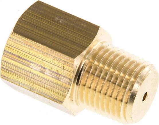 Manom.-Reduzierung NPT 1/2"(AG)-G 1/2"(IG). Messing, 44mm