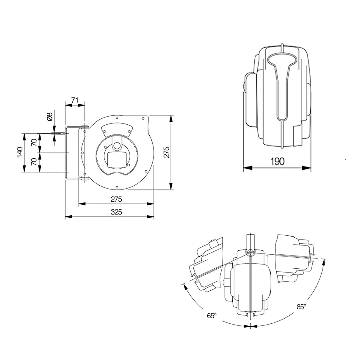 FAIRAIR Industrie-Schlauchlaufroller PU 8x12 mm, 9 m, SR-PU-0809, mit SSK und Nippel, FA50001