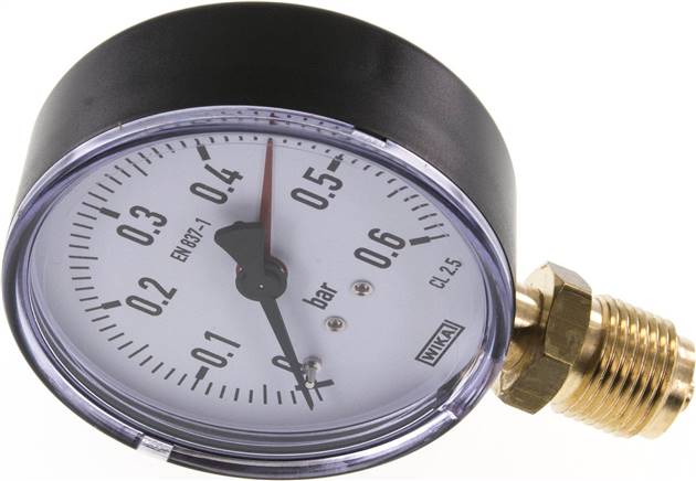 Manometer senkrecht, 80mm, 0 - 0,6 bar