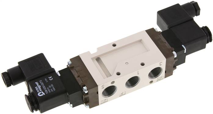 5/2-Wege Magnetventil, G 3/8", Impulsventil, 12 V=