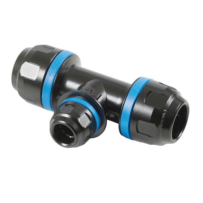 PREVOST-T-STÜCK MIT REDUZIERABGANG für Rohr mit außen-Ø = 25 für Rohr mit außen-Ø = 16