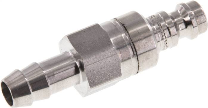 Kupplungsstecker (NW5) 8 (5/16")mm Schlauch, 1.4404, beidseitig absperrend