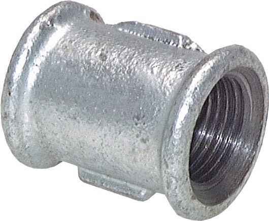 Rundmuffe Rp 3"-Rp 3", Temperguss verzinkt