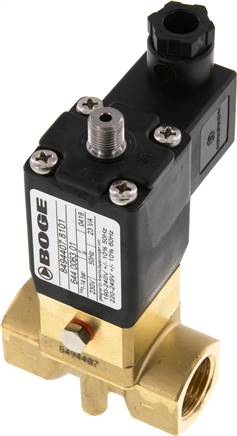 Entlastventil (NO) G 1/2" für Schraubenkompressoren, 230 VAC, Zusatzbohrung M 5 für Anschluss Steuerleitung