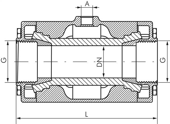 Quetschventil, G 1-1/2", Aluminium Typ QVMC 112