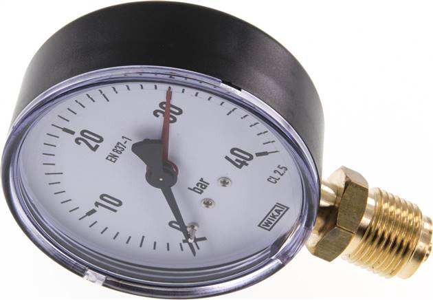 Manometer senkrecht, 80mm, 0 - 40 bar