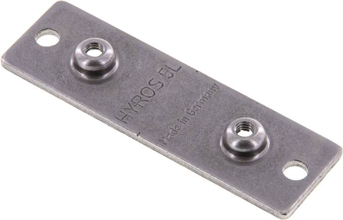 verlängerte Anschweißplatte mit Befestigungsbohrungen, Stahl blank, Baugröße 5,, verlängerte Anschweißplatte, leicht