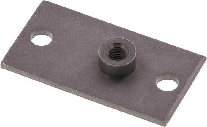 verlängerte Anschweißplatte mit Befestigungsbohrungen, Stahl blank, Baugröße 0,, verlängerte Anschweißplatte, leicht