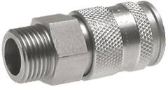 Schnellkupplung (NW10) G 3/8"(AG), 1.4404, für Stecker beidseitig absperrend