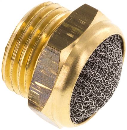 Schalldämpfer G 1/2", Drahtgewebe, Messing
