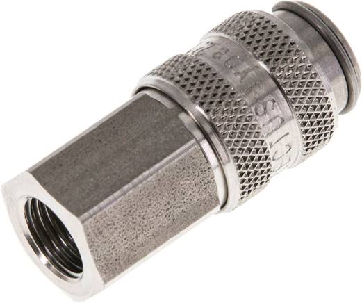 Schnellkupplung (NW5) G 1/8"(IG), 1.4404, für Stecker beidseitig absperrend