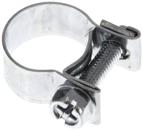 9mm Mini-Schlauchschelle, 13 - 15mm, Stahl verzinkt (W1)