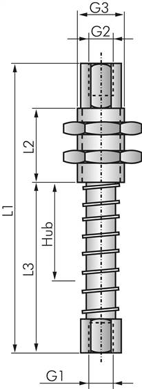 Federstößel M 5 (IG)xM 5 (IG), Hub 5mm , Standard