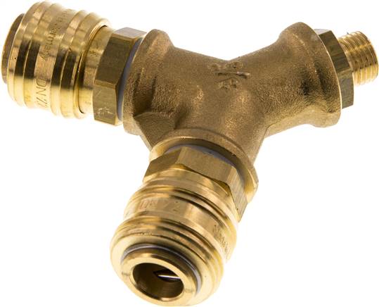 2-fach-Luftweiche mit Schnellkupplungen, G 1/4" (AG)