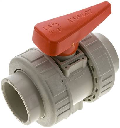 Schweißmuffen-Kugelhahn, PP-H / EPDM, 63mm (Industrieausf.)