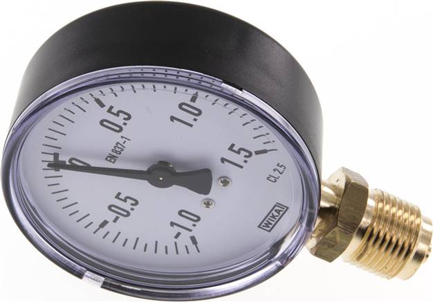 Manometer senkrecht, 80mm, -1 bis 1,5 bar