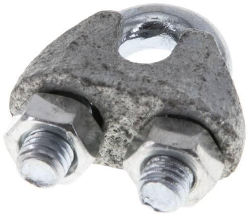Drahtseilklemme f. 5,0mm Seil, M 5, B=11, Stahl verzinkt