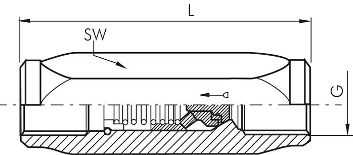 Hydraulik-Rückschlagventil, G 1", PN 250, Edelstahl