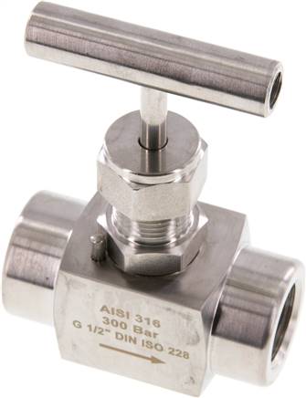 Nadel-Absperrventil, Edelstahl, G 1/2", PN 300 (ECO)