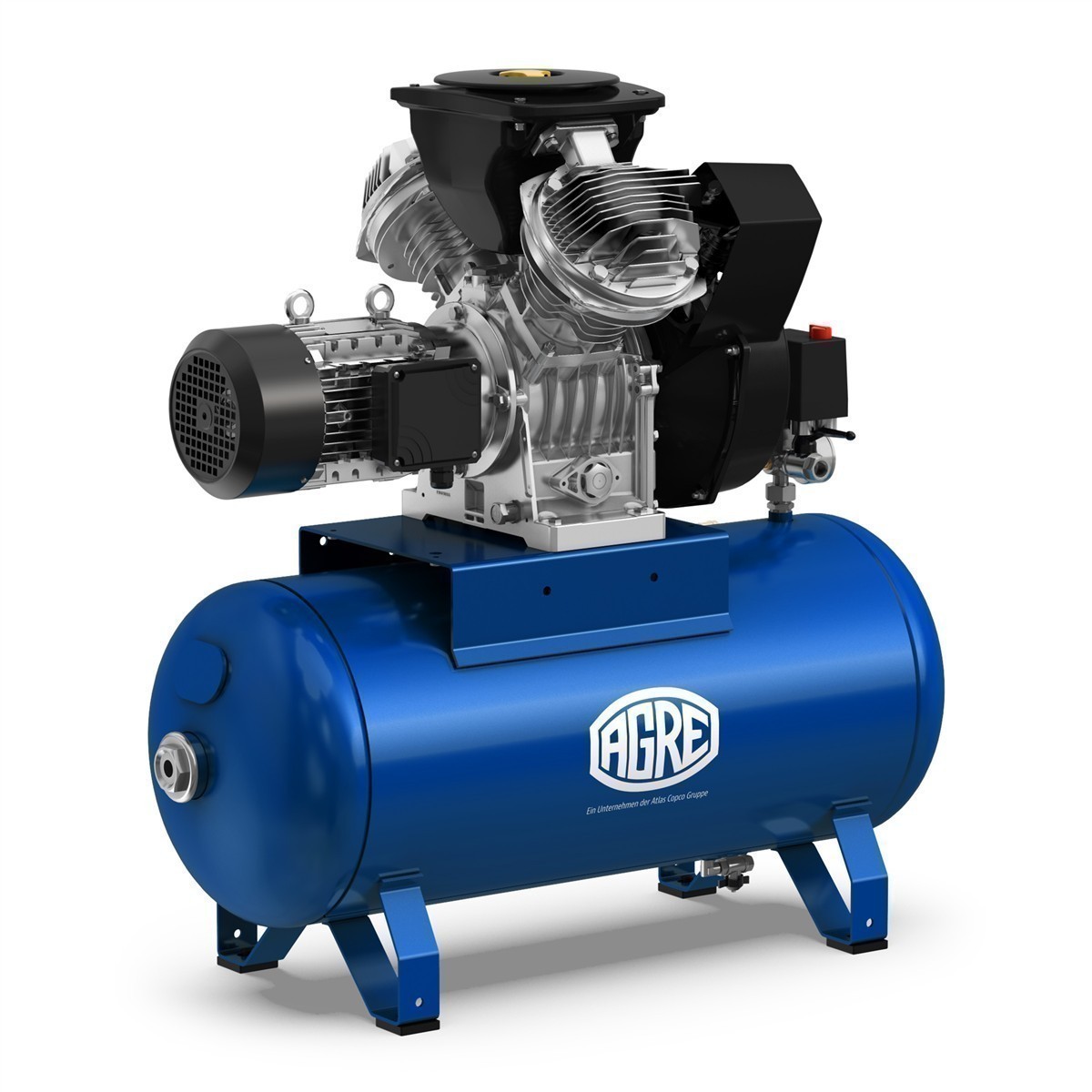 AGRE Industrie-Kolbenkompressor Typ ALG MEK-2 10 50 W auf Behälter, 4116002205