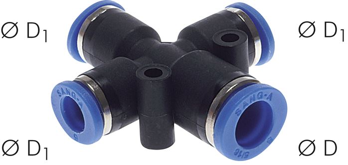 Kreuz-Steckanschluss 1x12mm-3x10mm, IQS-Standard