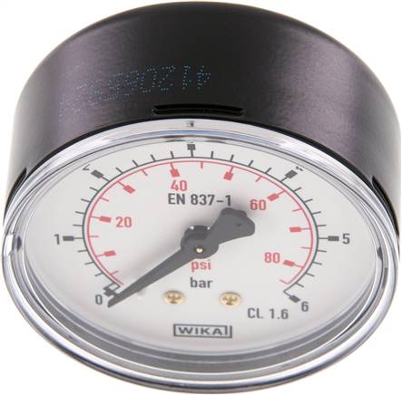 Manometer waagerecht (ST/Ms), 63mm, 0 - 6 bar, G 1/4"