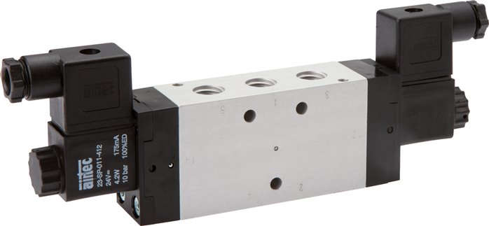 5/2-Wege Magnetimpulsventil, G 1/4", 24 V=, 2,5 - 10 bar